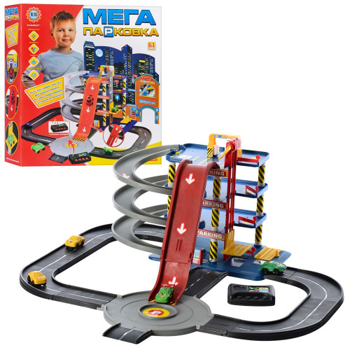 Ігровий гараж, 4 поверхи, машинки, знаки, музика, звук на батарейці (922-7)