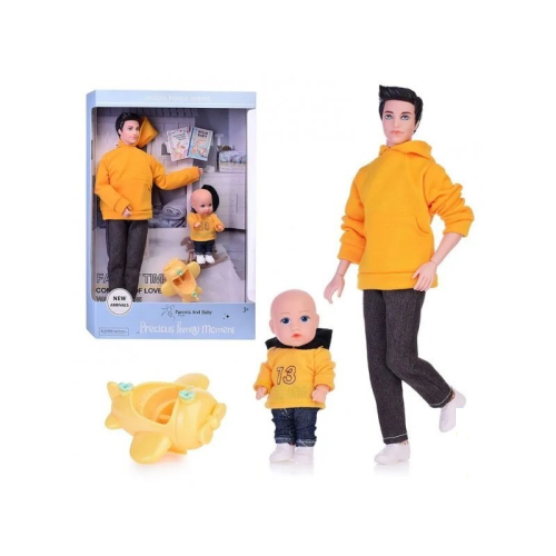 Ляльковий набір Тато та малюк з літаком, 2 фігурки (A785-1)