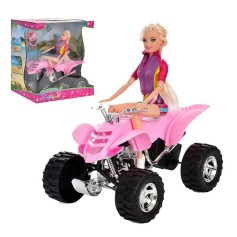 Игровой набор, кукла с инерционным квадроциклом, 30 см, шарнирная (68237)