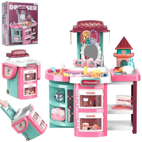 Дитячий складний туалетний столик трюмо 14P03 з аксесуарами (41 предмет)