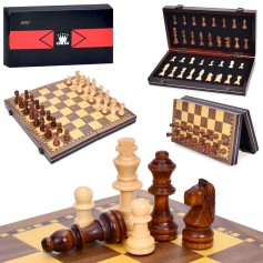 Деревянные шахматы, фигурные, магнитные, в коробке 30-15,5-5 см (TD202355)