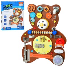 Деревянная игрушка Бизиборд Мишка, на батарейке, 40-29-4 см (MD 0899)