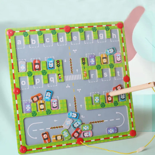 Дерев’яна розвиваюча гра Tree Toys ігрове поле, стоянка, магнітна, 29,5-29,5 см (MD 0830) — 21556