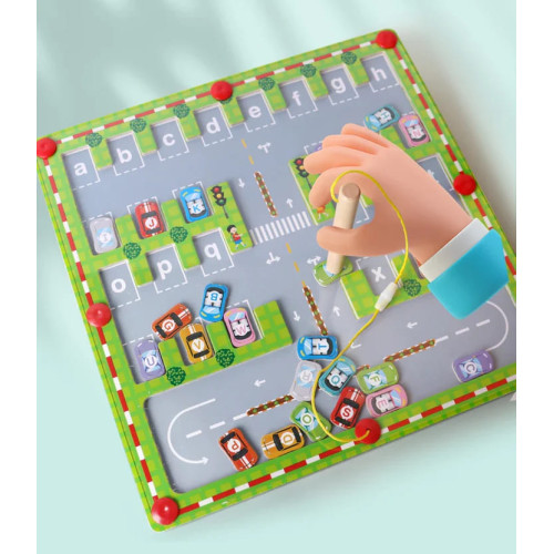 Дерев’яна розвиваюча гра Tree Toys ігрове поле, стоянка, магнітна, 29,5-29,5 см (MD 0830) — 21556