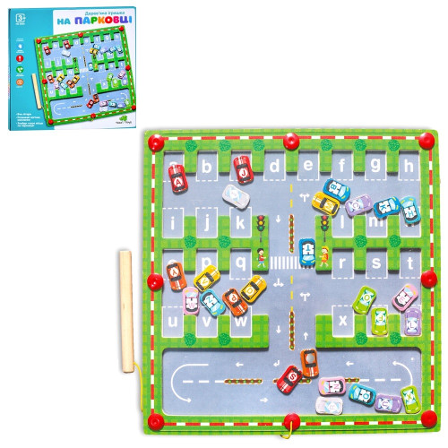 Дерев’яна розвиваюча гра Tree Toys ігрове поле, стоянка, магнітна, 29,5-29,5 см (MD 0830)