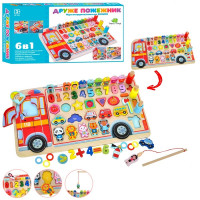 Дерев’яна розвиваюча багатофункціональна дошка Tree Toys цифри, фігурки (MD 1960)
