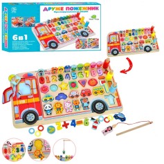 Деревянная многофункциональная развивающая доска Tree Toys цифры, фигурки (MD 1960)