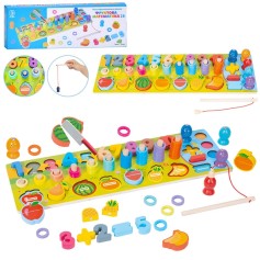 Деревянная многофункциональная развивающая доска Tree Toys игровое поле, цифры, фрукты (MD 0854)