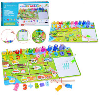 Деревянная многофункциональная развивающая доска Tree Toys лабиринт, рыбалка, кольца, маркер, 2 вида (MD 0825)