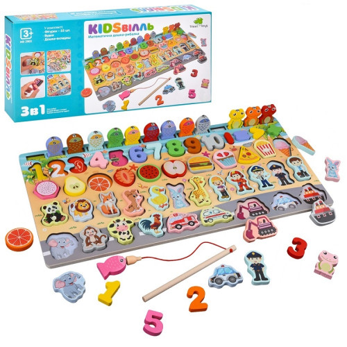 Дерев’яна розвиваюча дошка Tree Toys риболовля, англійська абетка, вкладки (MD 2903)