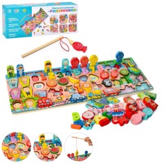 Деревянная развивающая доска Tree Toys рыбалка, слова укр/англ, рамка-вкладыш (MD 2901)
