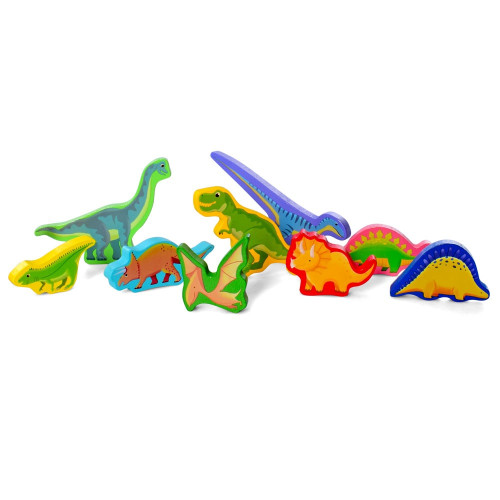 Дерев’яна розвиваюча дошка Tree Toys цифри, динозаври, рибки, кільця (MD 2758) — 21577