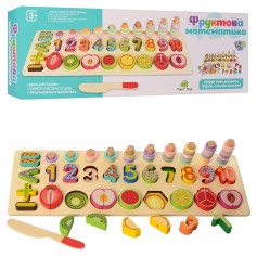 Деревянная игрушка Tree Toys Набор первоклассника, цифры, фрукты, фигуры (MD 2284)