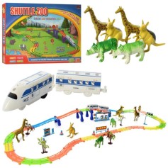 Іграшкова залізниця Shuttle Zoo, локомотив, тварини, дерева, музика, світло (8150-A)