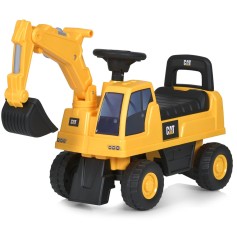 Каталка-толокар экскаватор с ковшом CAT M 6022-5, музыка, желтый