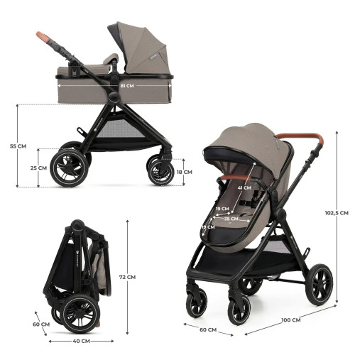 Універсальна коляска 3 в 1 Kinderkraft Esme Sand Beige (KSESME00BEG3000) — 16131