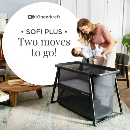 Ліжко-манеж 4 в 1 Kinderkraft Sofi Plus Grey (KLSOFIPLGRY0000) — 16320 Ліжко-манеж 4 в 1 Kinderkraft Sofi Plus Grey (KLSOFIPLGRY0000) — 16320