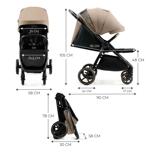 Прогулянкова коляска Kinderkraft Mitzy Linen Beige (KSMITZ00BEG0000) — 16134