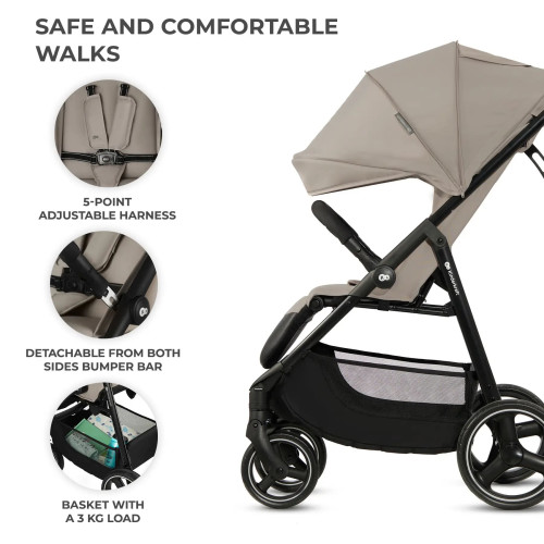 Прогулянкова коляска Kinderkraft Trig 3 Stone Beige (KSTRIG03BEG0000) — 16206