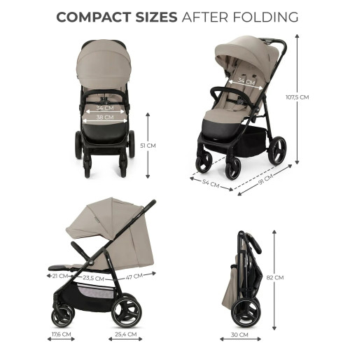 Прогулянкова коляска Kinderkraft Trig 3 Stone Beige (KSTRIG03BEG0000) — 16206