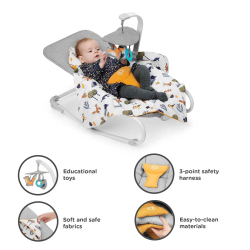 Шезлонг-гойдалка Kinderkraft Felio 2 Forest Yellow (KBFELI20YEL0000) — 16310