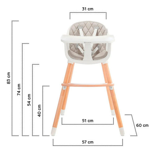 Стульчик для кормления 2в1 Kinderkraft Sienna Gray (KKKSIENGRY0000) — 16691 Стульчик для кормления 2в1 Kinderkraft Sienna Gray (KKKSIENGRY0000) — 16691