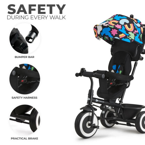 Триколісний велосипед з батьківською ручкою Kinderkraft Aston Happy Shapes (KRASTO00HAP0000) — 16239