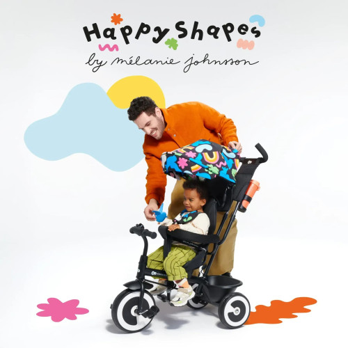 Триколісний велосипед з батьківською ручкою Kinderkraft Aston Happy Shapes (KRASTO00HAP0000) — 16239