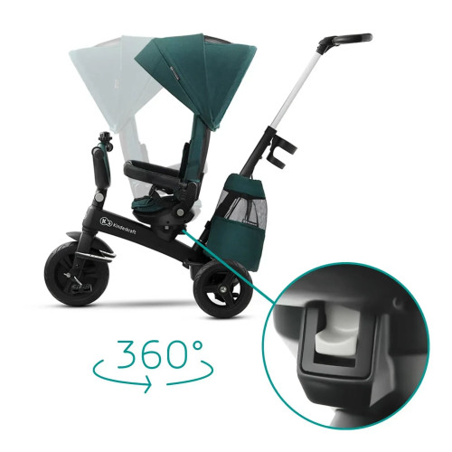 Трехколесный велосипед с родительской ручкой Kinderkraft Easytwist Midnight Green (KKRETWIGRE0000) — 16260 Трехколесный велосипед с родительской ручкой Kinderkraft Easytwist Midnight Green (KKRETWIGRE0000) — 16260
