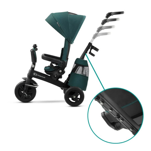 Трехколесный велосипед с родительской ручкой Kinderkraft Easytwist Midnight Green (KKRETWIGRE0000) — 16260 Трехколесный велосипед с родительской ручкой Kinderkraft Easytwist Midnight Green (KKRETWIGRE0000) — 16260