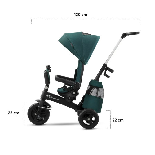 Трехколесный велосипед с родительской ручкой Kinderkraft Easytwist Midnight Green (KKRETWIGRE0000) — 16260 Трехколесный велосипед с родительской ручкой Kinderkraft Easytwist Midnight Green (KKRETWIGRE0000) — 16260