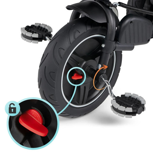 Триколісний велосипед з батьківською ручкою Kinderkraft Spinstep Platinum Grey (KRSPST00GRY0000) — 16660
