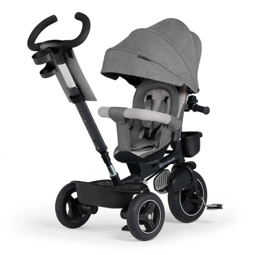 Триколісний велосипед з батьківською ручкою Kinderkraft Spinstep Platinum Grey (KRSPST00GRY0000) — 16660