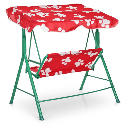 Дитяча садова гойдалка Bambi з кришою, червона, 106-75-117 см (M 4019-1) — 24213