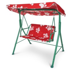 Дитяча садова гойдалка Bambi з кришою, червона, 106-75-117 см (M 4019-1)