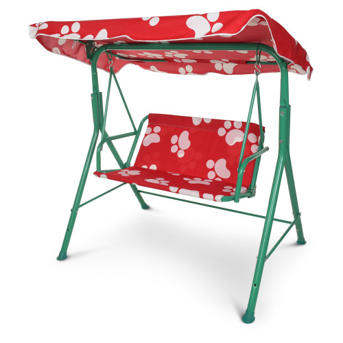 Дитяча садова гойдалка Bambi з кришою, червона, 106-75-117 см (M 4019-1)