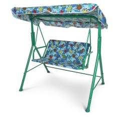 Дитяча садова гойдалка Bambi з кришою, синя, 106-75-117 см (M 4019-4)