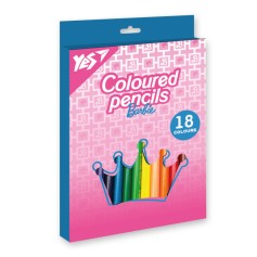 Цветные карандаши Yes Barbie розовый 18 цветов (290735)