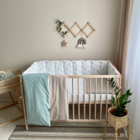 Комплект постельного белья для новорожденного Baby Dream Веточки котики мята