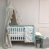 Комплект постельного белья для новорожденного Baby Mix Bamby с друзьями мятный