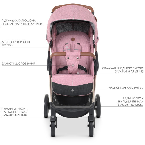 Коляска прогулянкова El Camino ME 1071-1 Gallant v.2 Mauve Rose — 4260 Коляска прогулянкова El Camino ME 1071-1 Gallant v.2 Mauve Rose — 4260