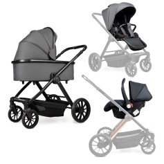 Коляска 3в1 з автокріслом Ninos Estrella Grey Black (NE3V12024GRB)