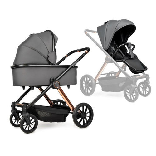 Коляска 3в1 с авто креслом Ninos Estrella Grey Gold — 21388
