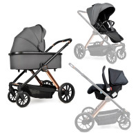 Коляска 3в1 з авто кріслом Ninos Estrella Grey Gold