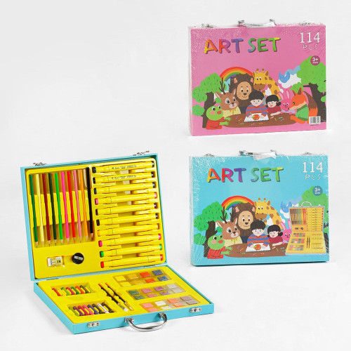 Дитячий набір для малювання у валізці 2 види 114 елементів C 61550 (20) 