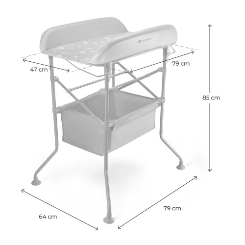 Столик пеленальний з ванночкою Kinderkraft Bubbly Grey (301253) — 21688