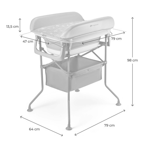 Столик пеленальний з ванночкою Kinderkraft Bubbly Grey (301253) — 21688