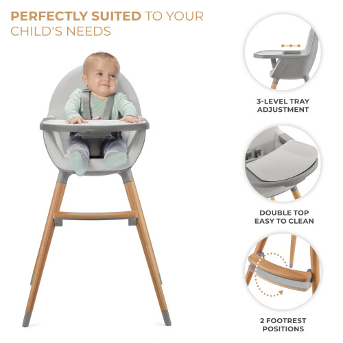 Стульчик для кормления 2 в 1 Kinderkraft Fini 2 Grey (KHFINI02GRY0000) — 16071 Стульчик для кормления 2 в 1 Kinderkraft Fini 2 Grey (KHFINI02GRY0000) — 16071