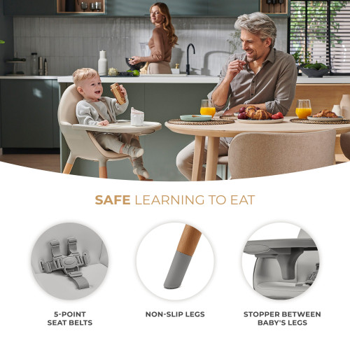 Стульчик для кормления 2 в 1 Kinderkraft Fini 2 Grey (KHFINI02GRY0000) — 16071 Стульчик для кормления 2 в 1 Kinderkraft Fini 2 Grey (KHFINI02GRY0000) — 16071
