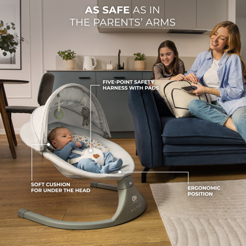 Кресло-качели Kinderkraft Lumi 2 Light Grey (KBLUMI02LGR0000) — 16045 Кресло-качели Kinderkraft Lumi 2 Light Grey (KBLUMI02LGR0000) — 16045